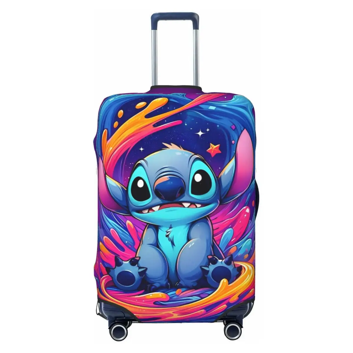 

Stitch Naughty Lovely Neon Print Suitcase Cover Strectch Business Protection Luggage Supplies Holiday