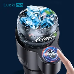 12V Car Heating Cup Smart Touch LCD Display Thermos Water Bottle Electric Refrigeration Cooler for Cola Drink Beer Milk Coffee