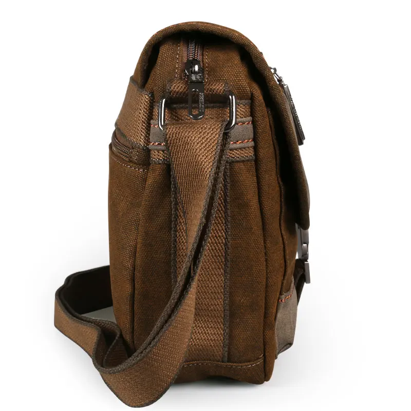 Vintage Canvas Wear Resistance Shoulder Bags Men Teenage Boys Cross Retro Messenger Crossbody Bag