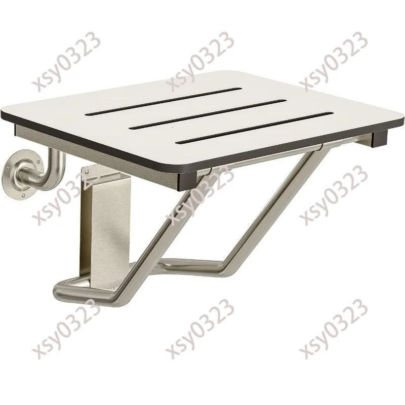 White  Folding Shower Bench 18×16 Inch ADA Compliant Safety Shower Seat
