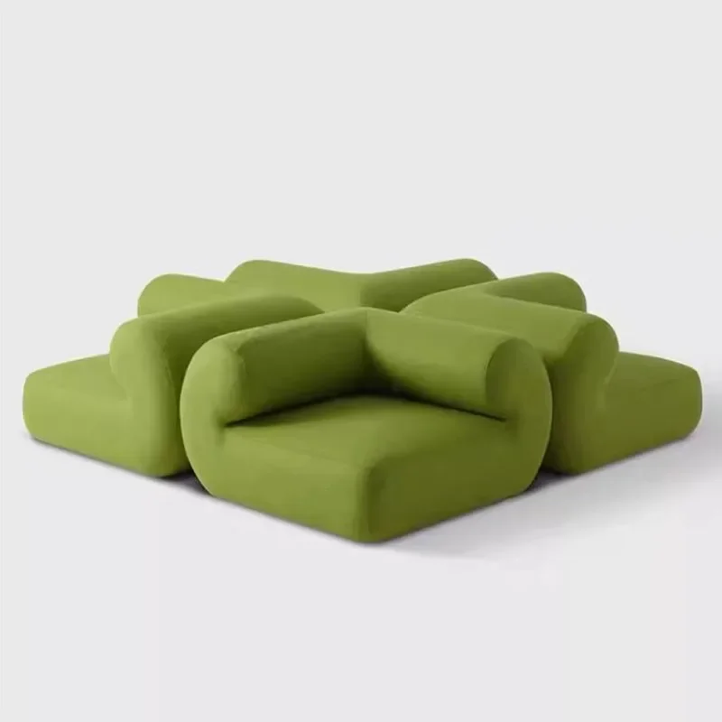 Sofá de tela Michelin para sala de estar, tienda de ropa de estilo crema para varias personas, decoración suave, combinación de ocio para el hogar