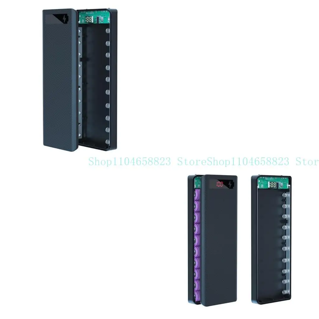 

652F 10x18650 for Case External Battery Storage Box for Shell For Charging Phone Portable Battery f