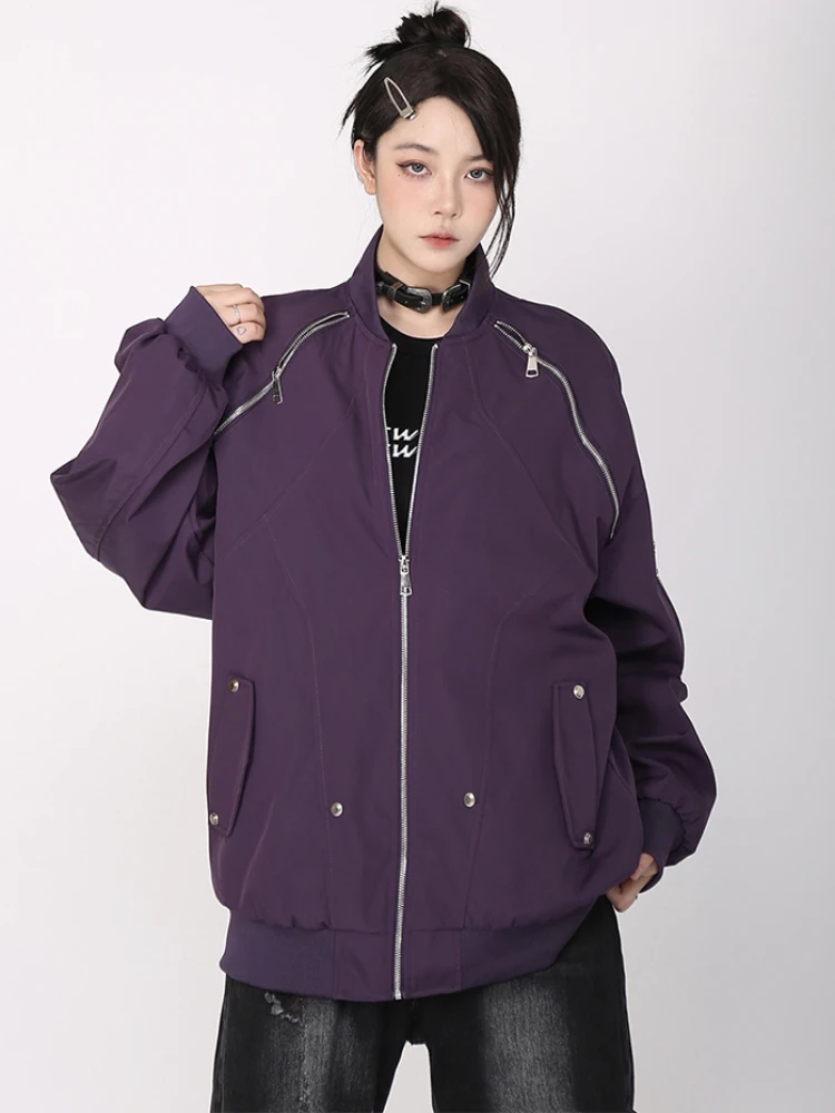 Jackets Women American Retro Baggy Outdoor Long Sleeve High Street Unisex All-match Aesthetic Couple Overcoats Autumn Fashion