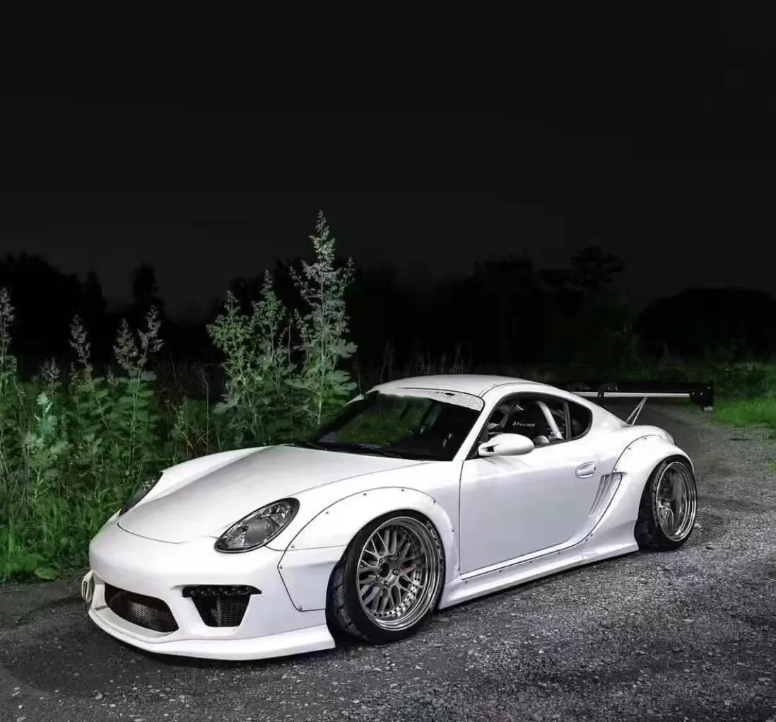 987.1 RocketBunny Wide Body Kit Front Rear Bumper Side Skirts Spoiler Fender Wheel Eyebrow For Cayman Boxster 987