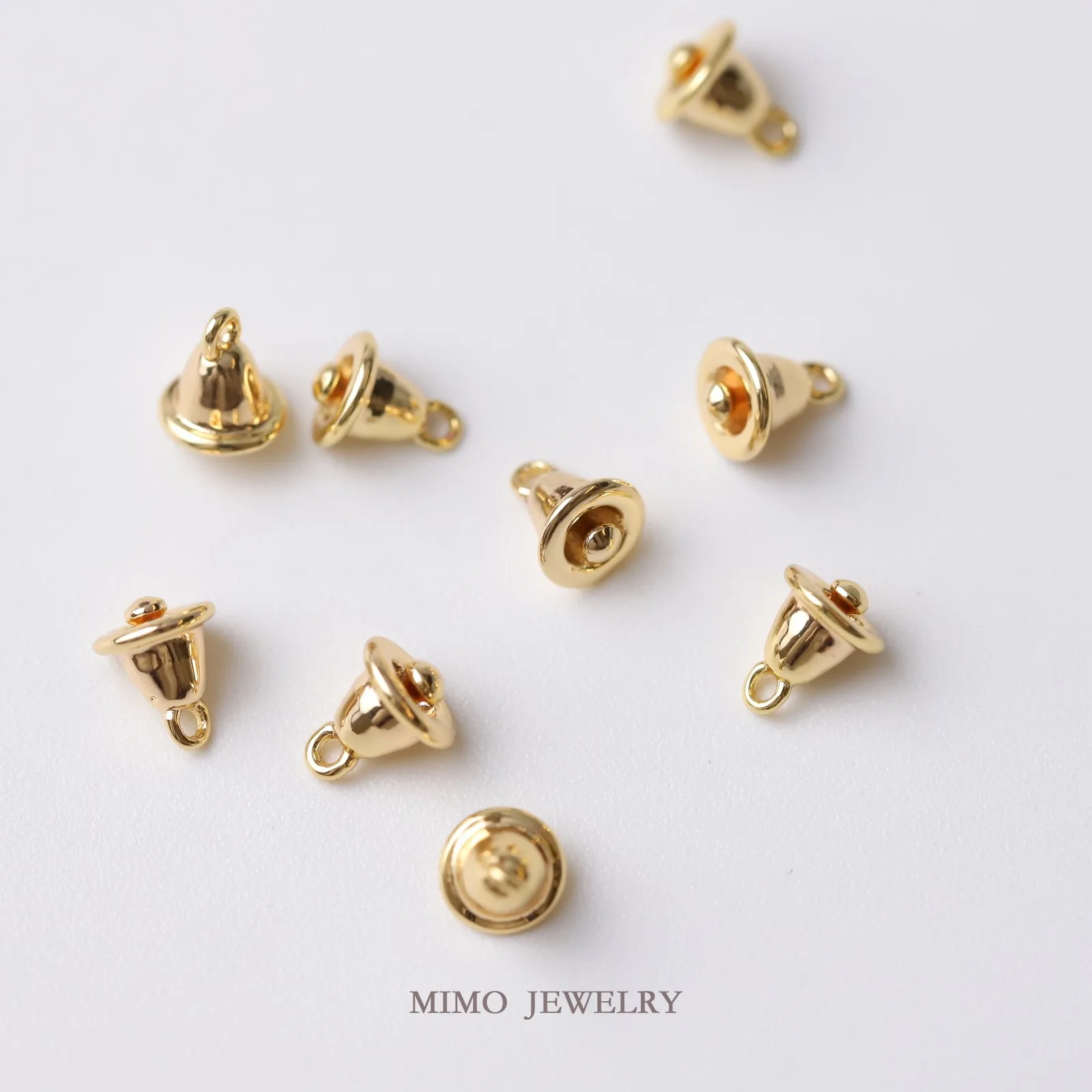 

Mini Number Smooth Cute Bell Charms Pendant Supplies DIY Hand Brass Gold Plated Accessories 4.5x6mm