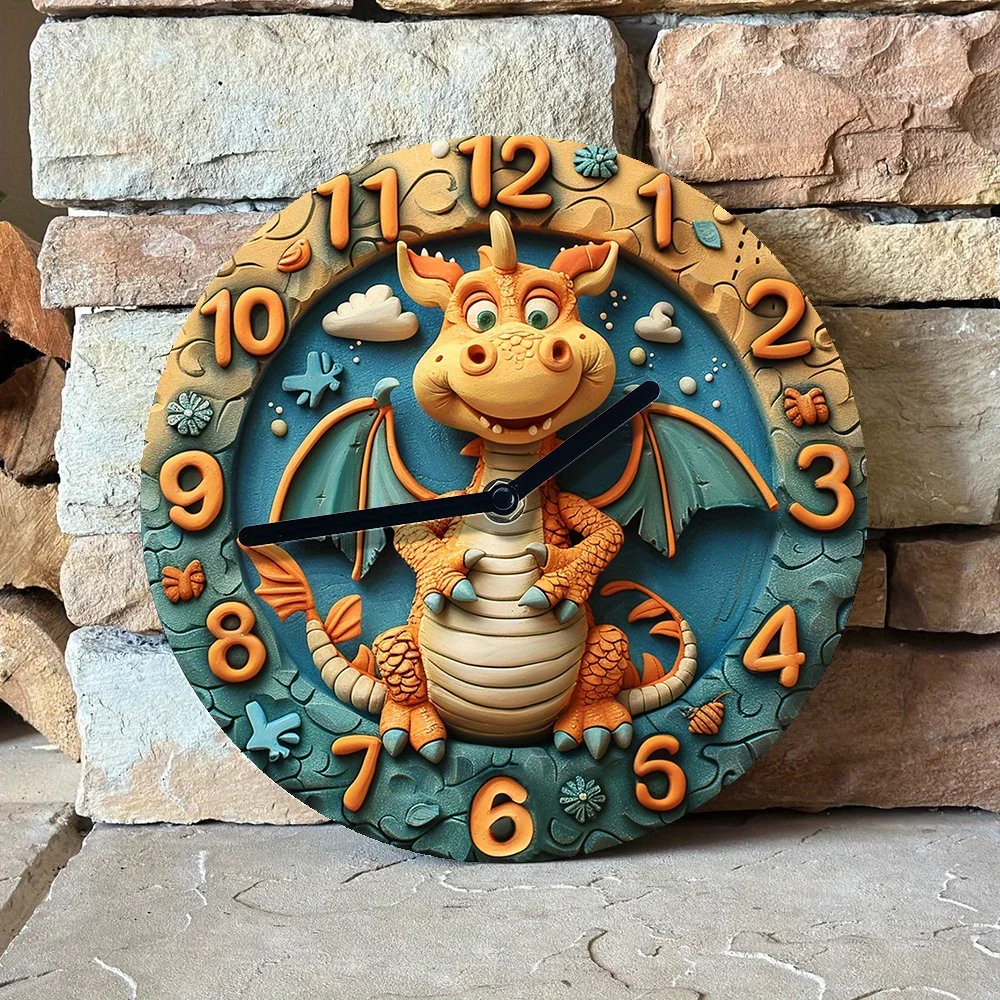 Silent Inferno Dragon Wall Clock , Perfect for Living Room & Easter Gifts Living Room Decoration  Wall Clock Modern Design