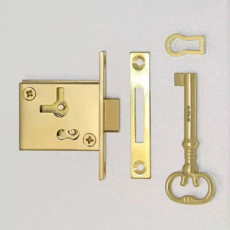 

Retro 2PCS European Antique Pure Brass Drawer Cabinet Locks Cupboard Desk File Cabinet Lock Wood Case Hidden Furniture Locks+Key
