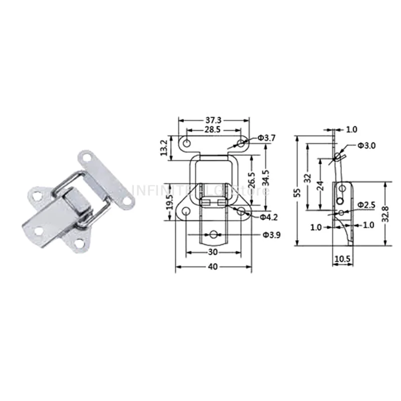 1 pçs fivela de aço inoxidável 304 caixa de ferramentas prata travamento trava ferrolhos metal alternar captura fecho caixa móveis acessórios de ferragem