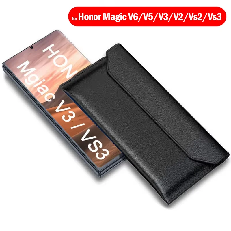 

Genuine Leather Cases For Honor Magic V6 V5 V3 V2 / Vs2 Vs3 VS 3 Case Cowhide Sleeve Wallet Protection Folding Pouch Bag Funda