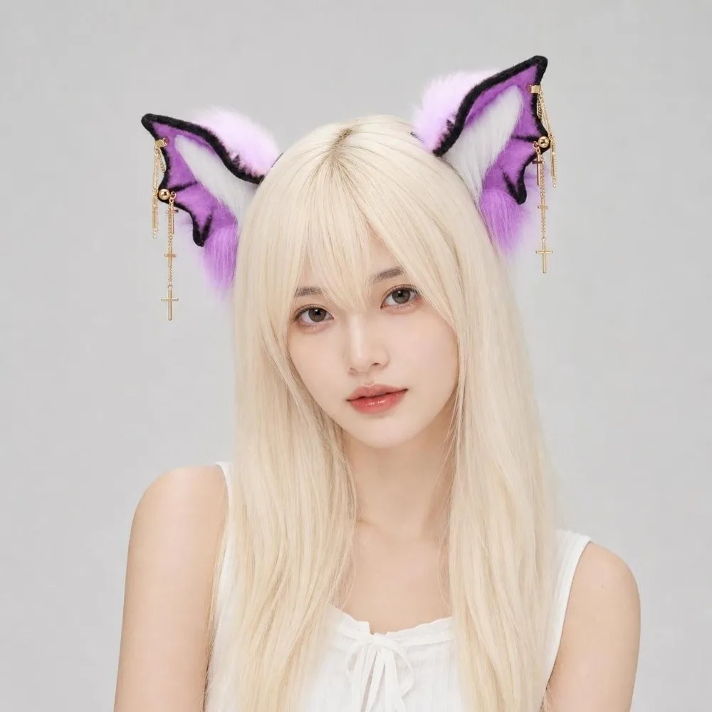 Cute Bat Beast Ears Headband Animal Furry Gothic Headband Realistic Reusable Cosplay Headband Halloween