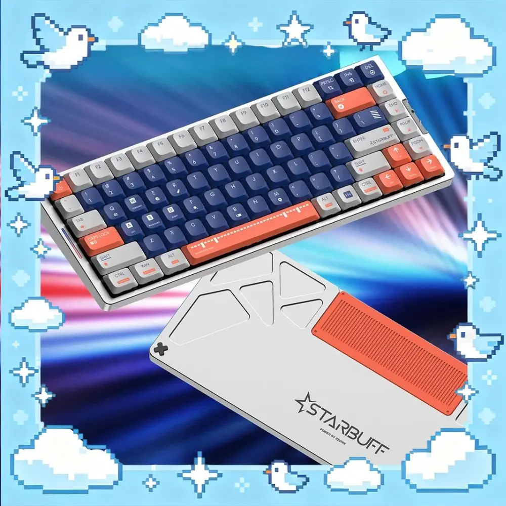 PANDAER STARBUFF Mechanical Keyboard 3Mode Wireless 84-Key Ultra-Light CNC Aluminum Alloy RGB Low-profile Keyboard Gaming Office