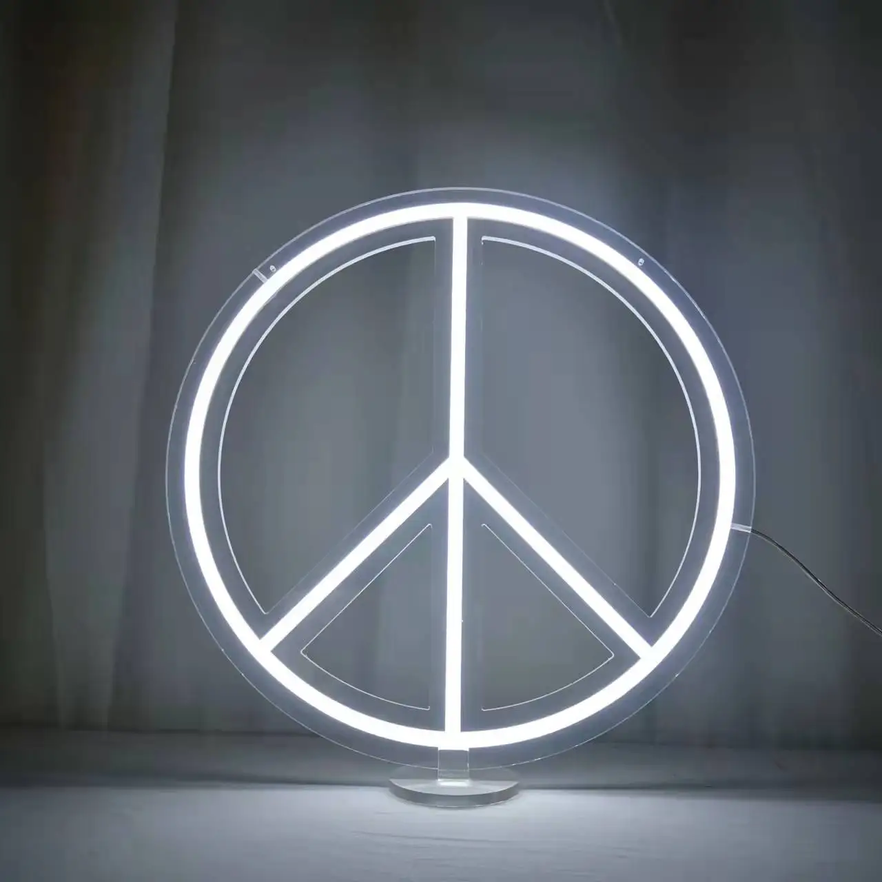 LED Light Sign 12 inch Peace Neon Sign Reflects People's Best Wishes Peace, USB Powered for Windows Office Home Décor