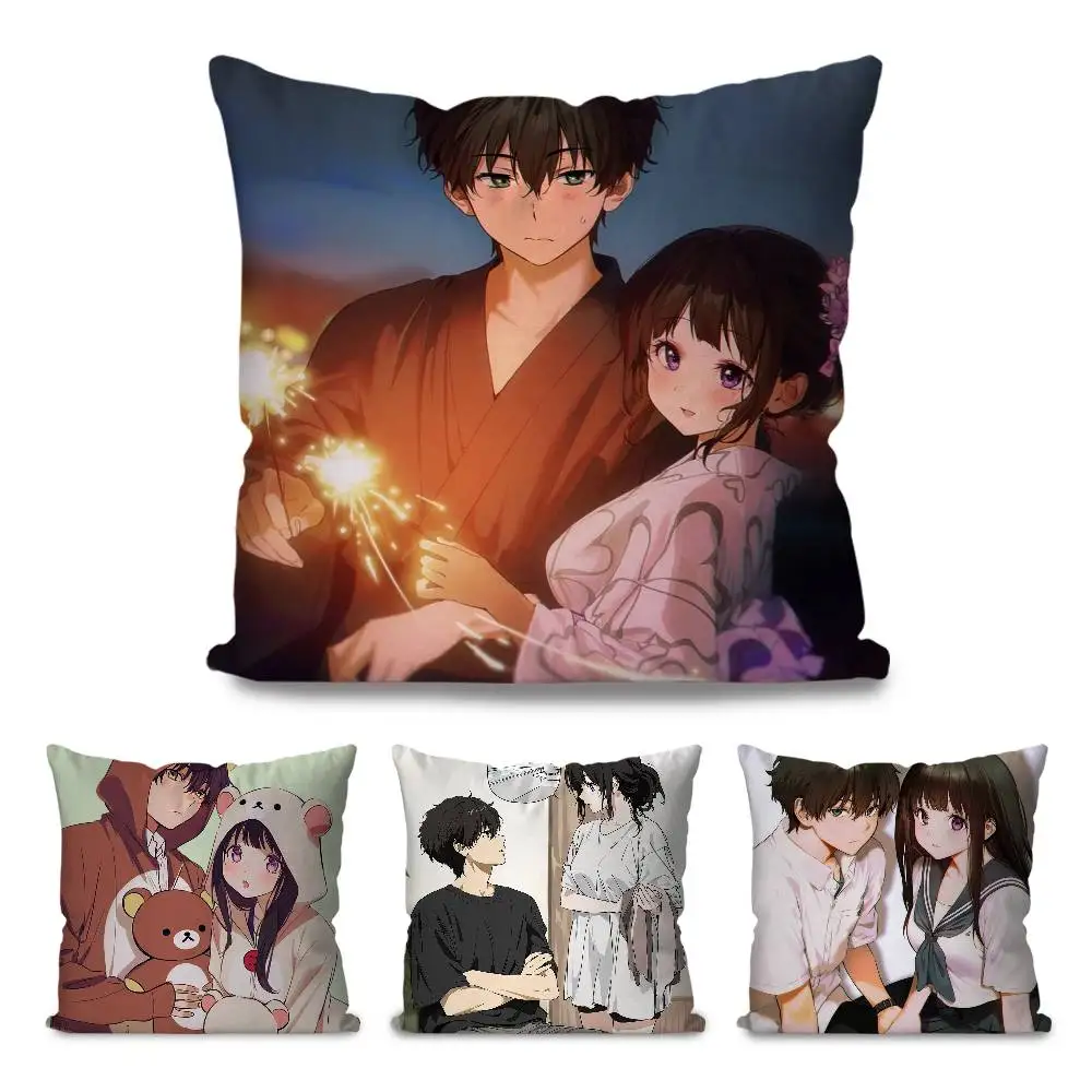 Hyouka Anime Pillow Case Fashion Square Pillowcase Bedroom Sofa Room Ins Decoration Leisure