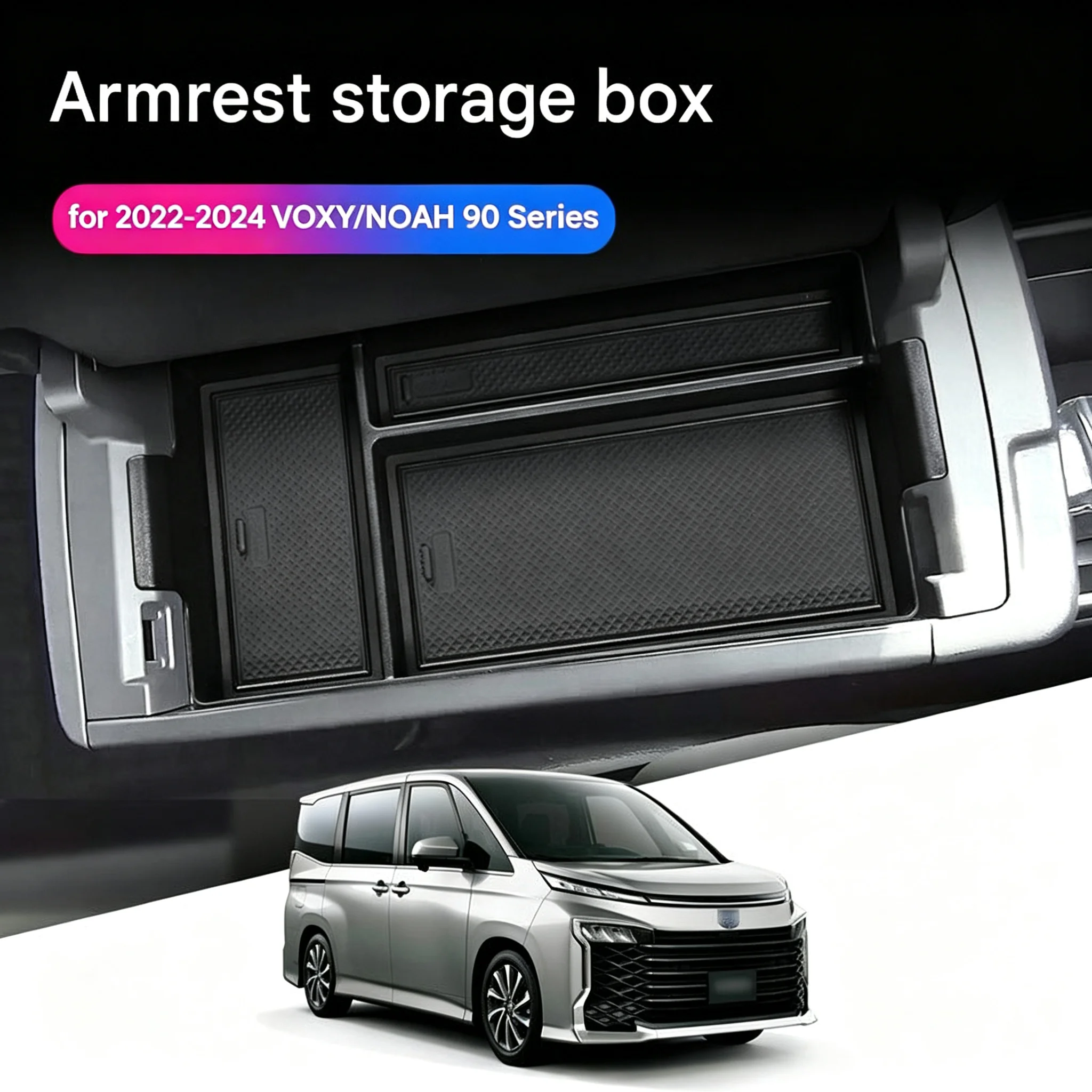 Armrest Storage Box for Toyota Voxy Noah 90 Series ABS Interior Organizer Compartment Insert Cabin Accessories Small Item Holder