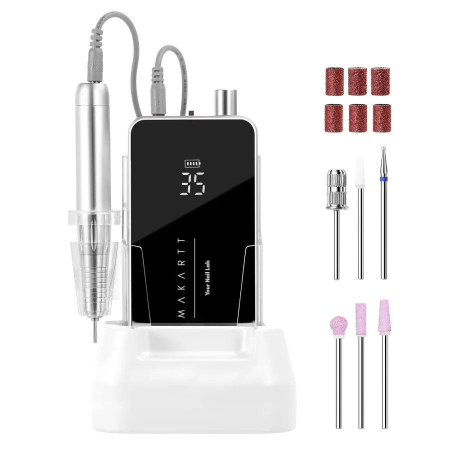 

Electric Nail Drill with Coreless Motor for Acrylic Gel Removal and Nail Shaping 35000RPM Rechargeable Efile Portable Nail File