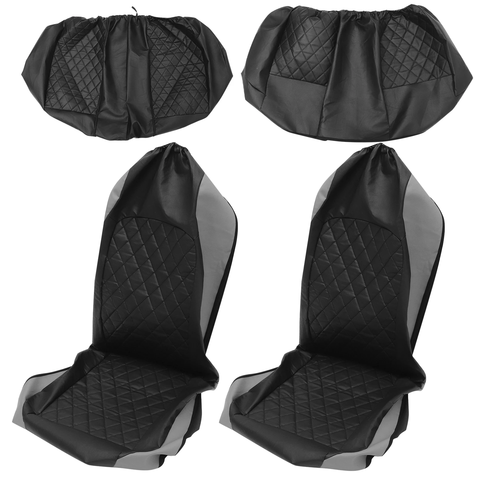 

9 Pieces Car Seat Cover Full PU Protector Set Black Universal Season Car Accessories Automotive Interior Products