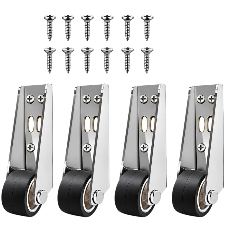 Vertical-Track Gate Roller Replacement Set with Rubber Wheel for Restoring Guided Movement on Existing Yard and Fence Door