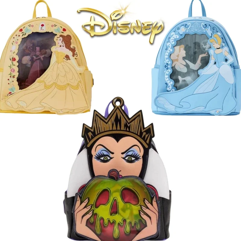 New Hot Disney Loungefly Beauty And Beast Backpack Cinderella Princess Bag Backpack Perspective Mini Kids Girl Cute Christmas