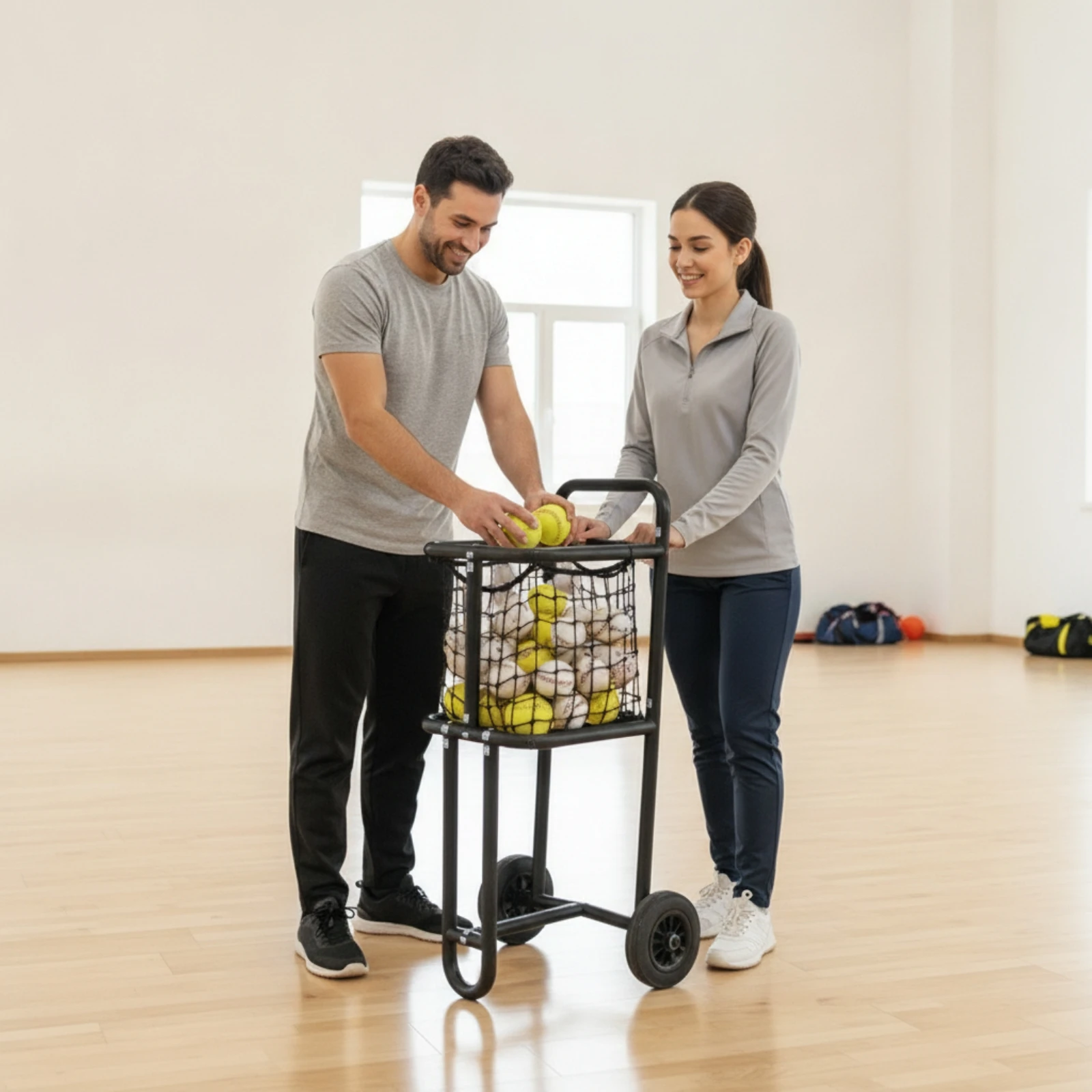 Sports Equipment Wagon - Carrello da Baseball con Rivestimento, Versatile