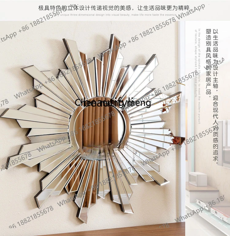 New arrive Modern simple mirror decoration porch dining side bathroom mirror European sun wall decoration