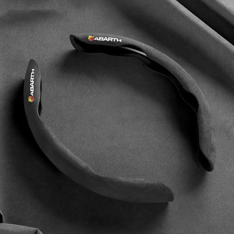 لشركة فيات أبارث 595 أبارث 500 أبارث 124 العنكبوت الملحقات الداخلية سيارة عدم الانزلاق عجلة القيادة المضادة للانزلاق غطاء جلد الغزال #3