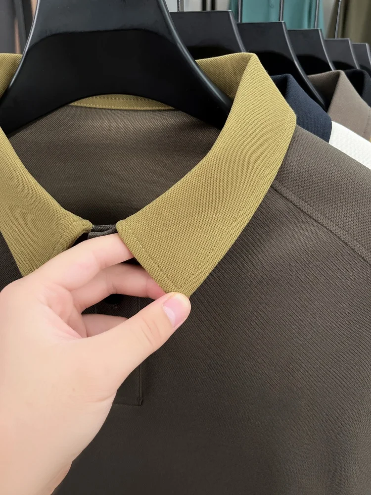 Hochwertiges Luxus-Langarm-Poloshirt für Herren, Frühling-Herbst, neuer Trend, Markenprodukt mit niedlicher Hundestickerei, koreanisches Casual-T-Shirt mit Reverskragen. – Detail 16
