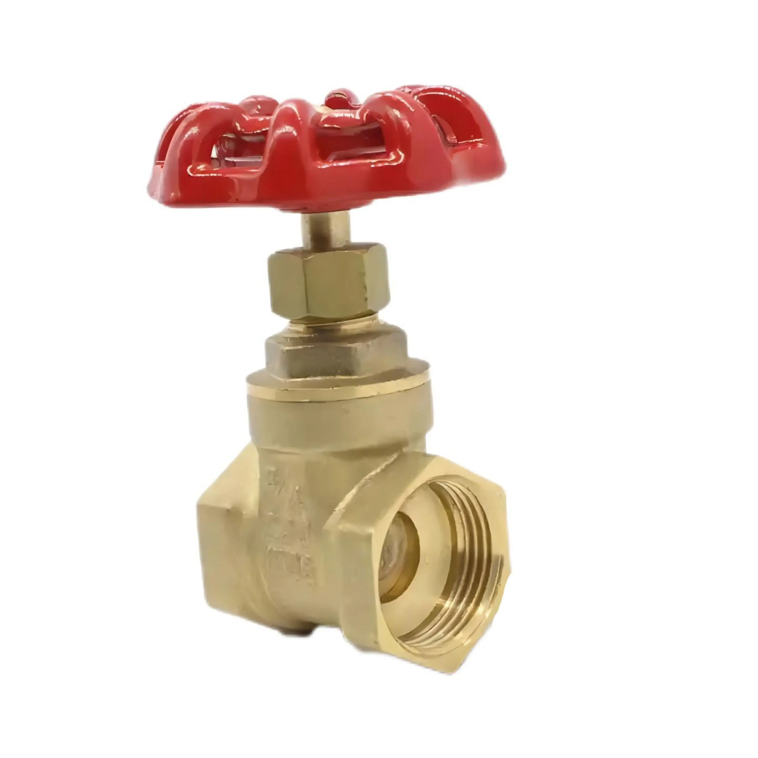 1/2inch Brass Manual Gate Valves Two Way Female Thread Gate Valve With Yellow Steel Handle wheel