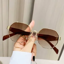 2025 New Retro Sunglasses Women Fashion Polygonal Metal Frame Sunglasses Men Luxury Brand Designer Decorative Sun Glasses Uv400