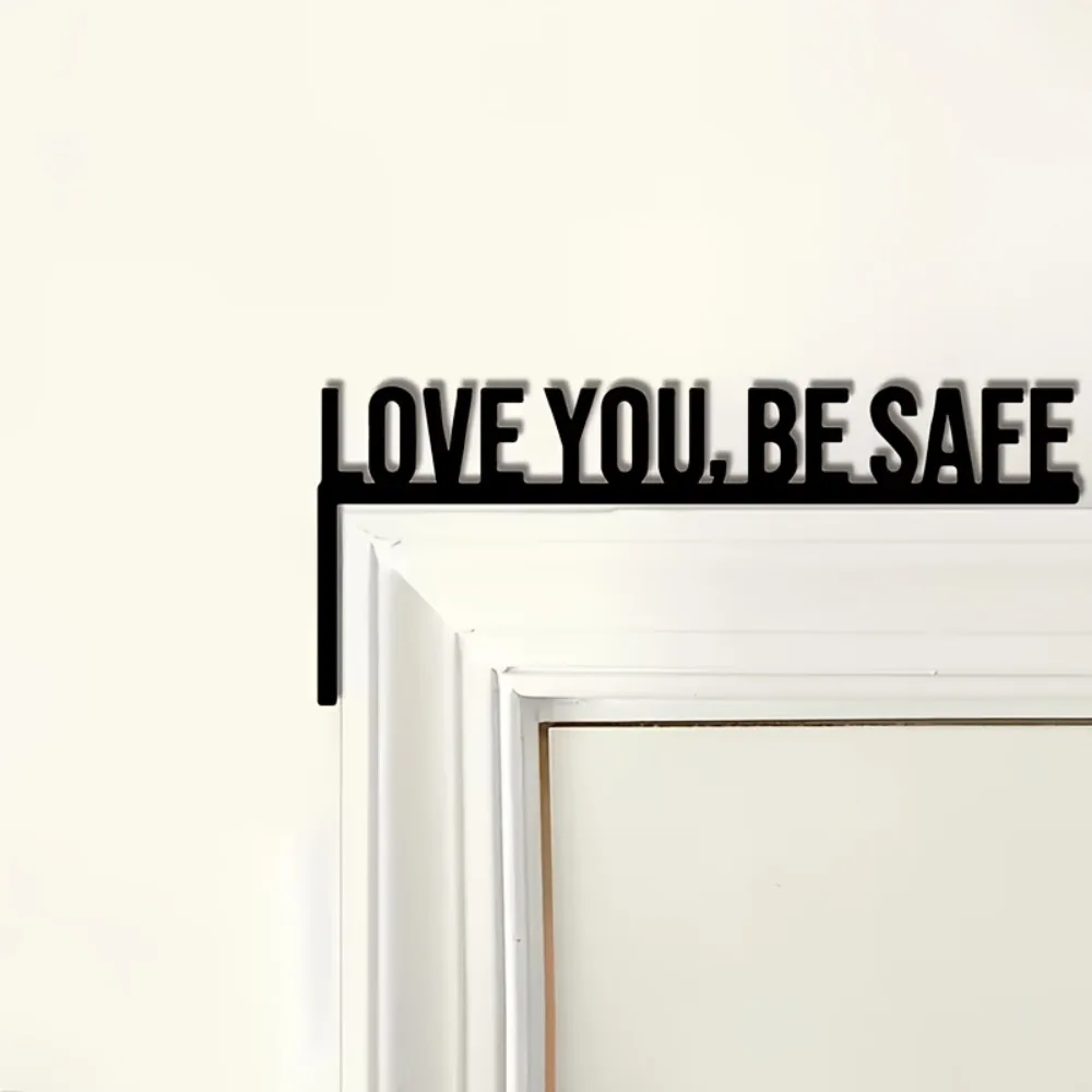 1Pc Stylish Iron Door‑Topper Home Sign Ornament Love You Peace Wall Accent Decor for Study Door Corner Holiday Gift
