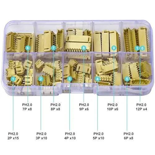 Jst stecker kit, ph 2,0 smt header jst 2mm abstand jst stecker kit 85pcs, JST-PH rechtwinkliger kopf (ph 2,0-SMT-R/a)