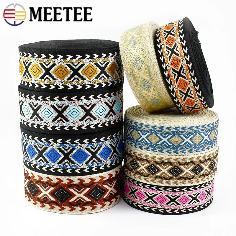 1-5M Meetee 38/50mm Polyester Webbing Band HandBag Decorative Ribbons for Sewing Bag Strap Garment Bias Binding Tape Accessories