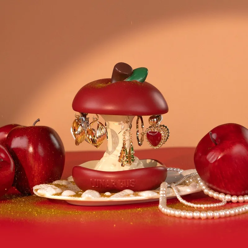 Nordischer Apfelförmiger Schmuckständer aus Harz zur Aufbewahrung von Ohrringen und Schmuck, Dekoration für Wohnzimmer und Schlafzimmer, Requisite für Produktfotografie