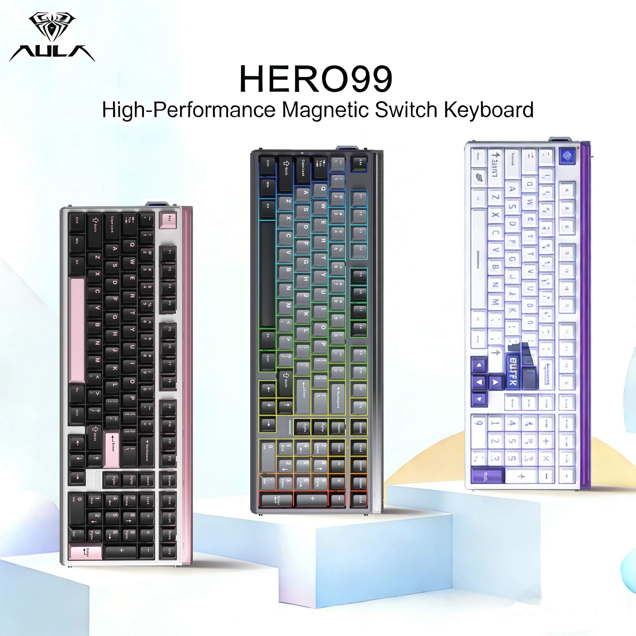 Gaming Keyboard No Number Pad - Teclado para Juegos Magnético AULA HERO99,
