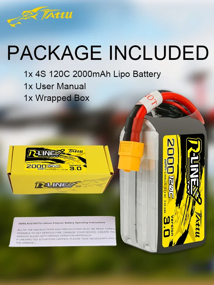 Tattu R-Line Version 3.0 V3 1300/1400/1550/1800/2000mAh 120C 4S 6S 4.2V Lipo Battery XT60 Plug FPV Racing Drone RC Quadcopter