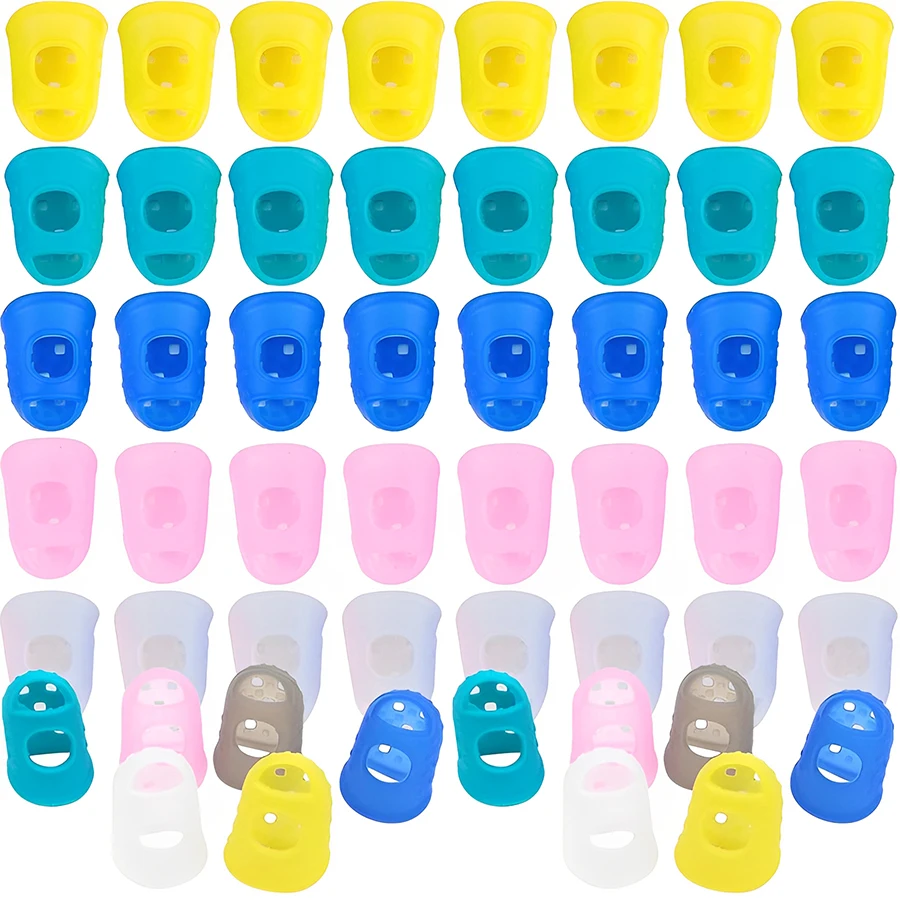 20/40pcs Silicone Guitar Finger Protectors Acoustic Guitar Ukulele Pain Relief Fingertip Covers for Beginners & Players
