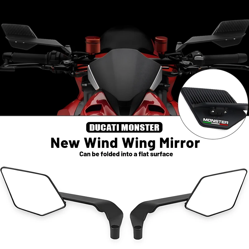 دراجة نارية لدوكاتي مونستر 937 SP 2021-25 مرآة الرؤية الجانبية الجديدة الوحش 821 18-25 جناح الرياح الشبح أجنحة مرايا الرؤية الخلفية #1