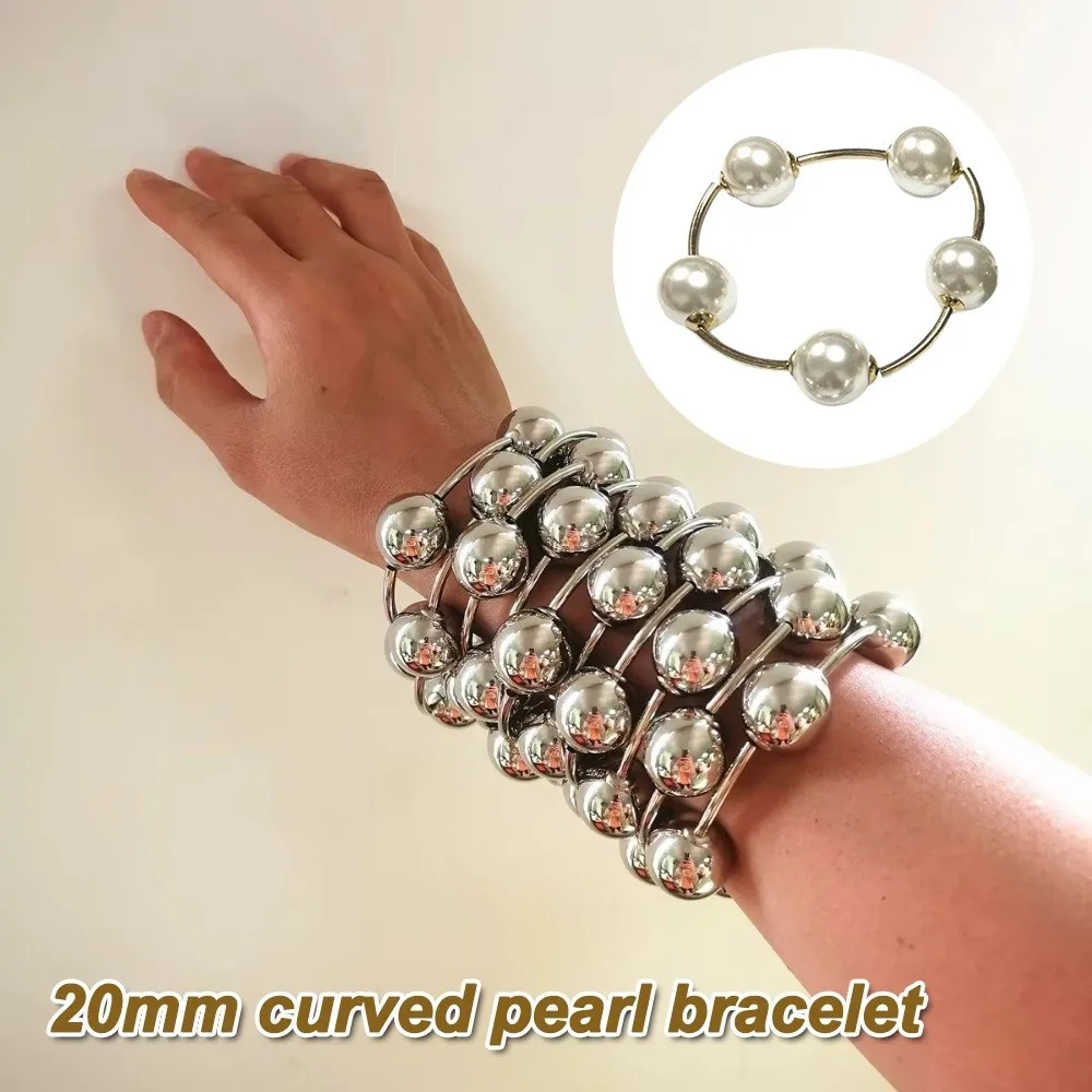 New 20mm Bead Bracelet Round Large Coarse Ball Stackable Bracelet Elastic Handmade Punk Bracelet Casual Wear