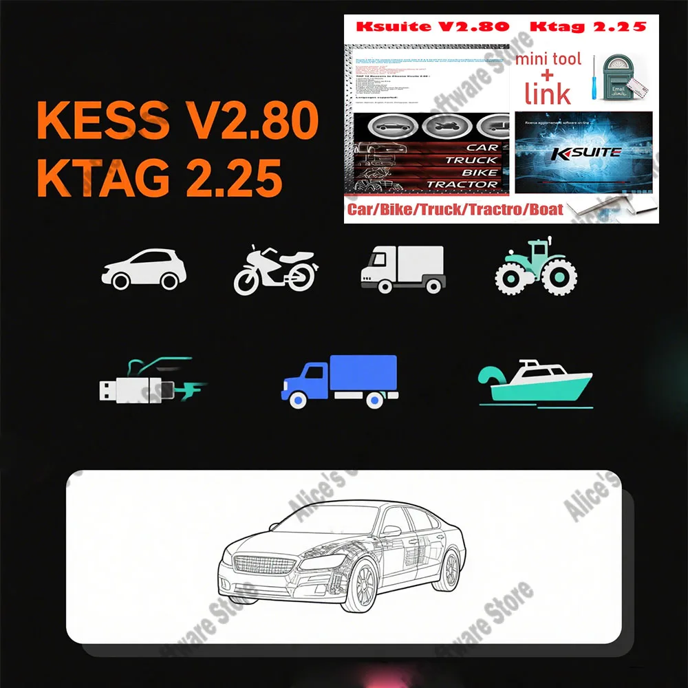 

KSuite V2.80 Kess 5.017 + Ktag 2.25 obd 2 scanner Software Download Link For KESS V5.017 K-TAG V7.020 KESS 2.70 ECU Turn Program