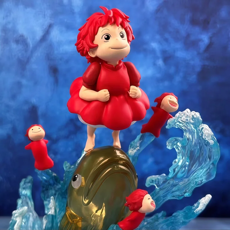 

Anime Exclusive Limited Edition Gk Model Collectible Toy Goldfish Ponyo Girl Scene Decoration Table Top Display Cartoon Figure