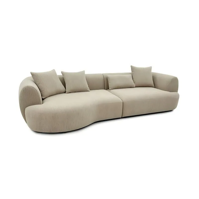 new French cream style fabric sofa living room designer straight row sofa creative Internet celebrity