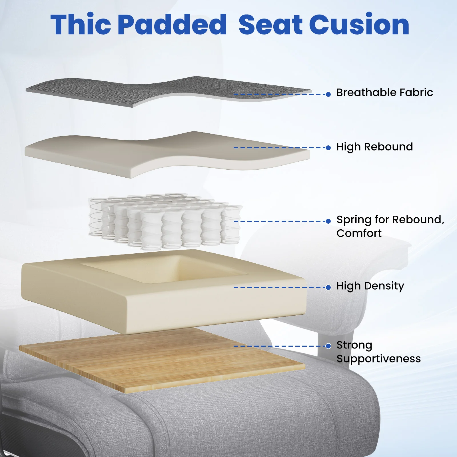Breathable Gaming Chair Ergonomic with Spring Cushion  Two-point Vibration Massage Adjustable Armrests Office Computer Chair