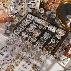 JIANWU 500cm/600cm Vintage Flower Landscaping Special Oil Decor PET Tape Creative DIY Journal Collage Stationery