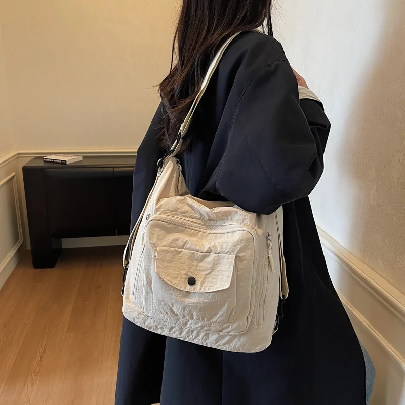 

Новый просторный холщовый рюкзак 2025 года для женщин, легкая многосторонняя сумка через плечо, вместительная сумка-тоут, универсальная и прочная ​