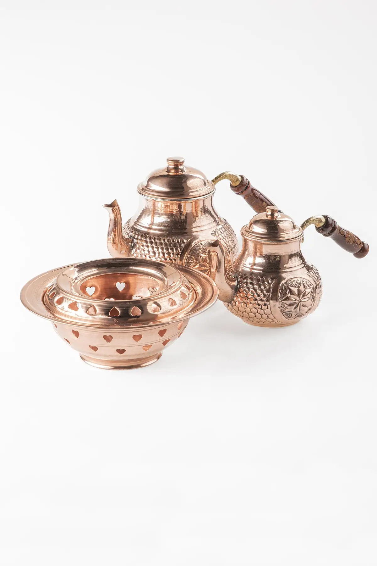 

DOLBOVI Dmt Gaziantep copper teapot set and balcony set embossed star embroidered Cooper Tea Pots Handmade