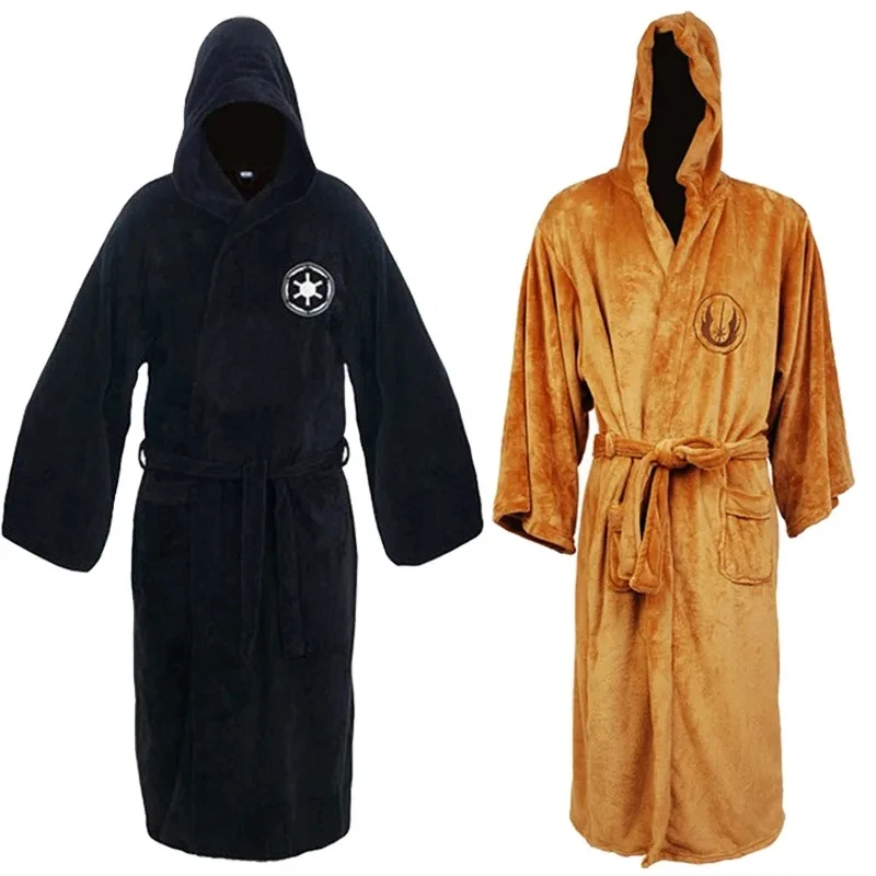 Jedi Knight Cosplay Costume Pajamas Winter Lovers Bathrobe Kigurumi Flannel Adult Unisex Clothing Halloween Props