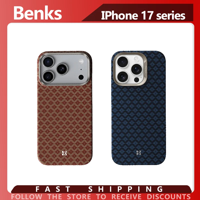 

Чехол для телефона Benks Kevlar IPhone 17 Pro Max, ультратонкий чехол из углеродного волокна с защитой от падения, магнитный чехол на присоске Magsafe для IPhone 17 Pro