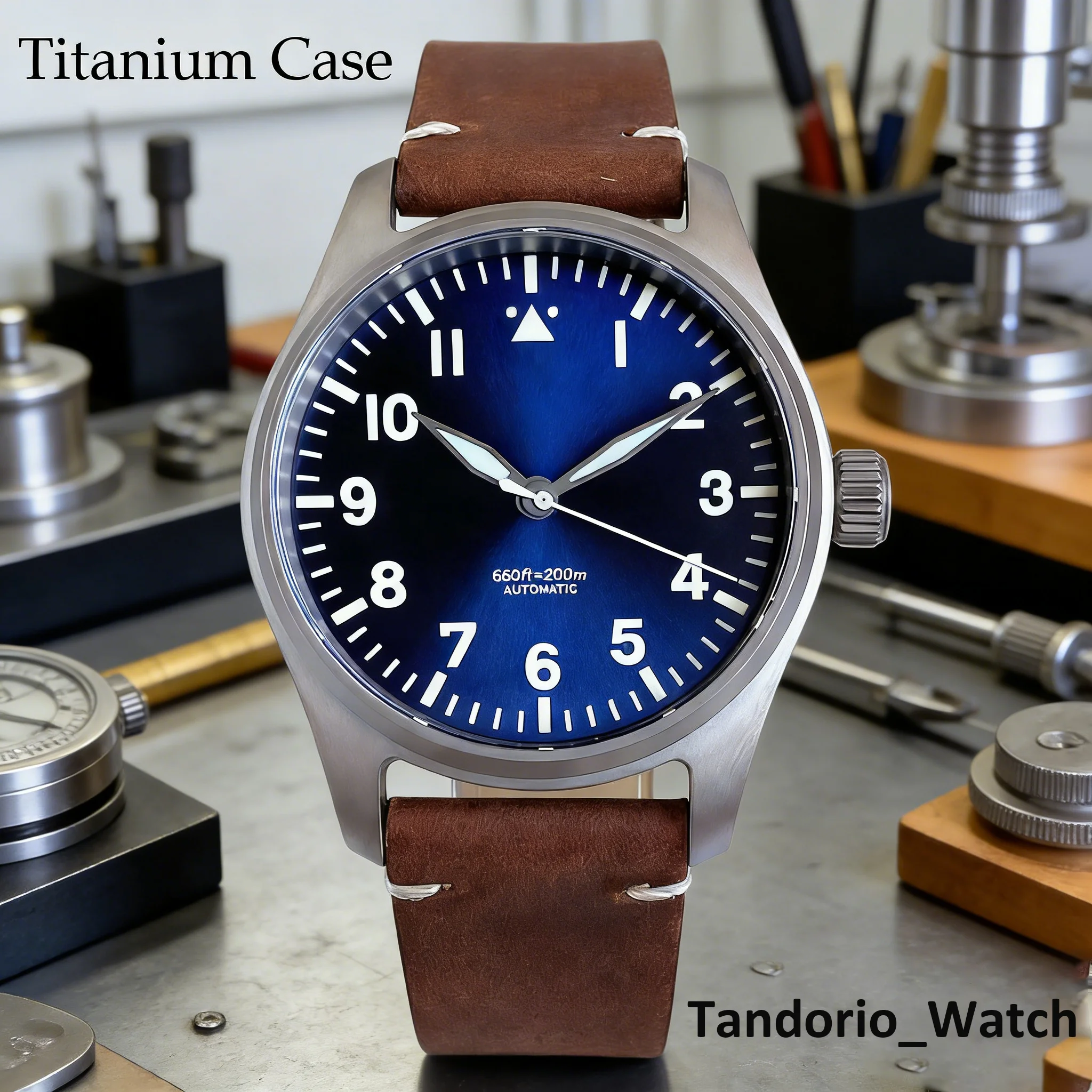 

Tandorio 39mm Sapphire Crystal Glass 200m Waterproof Titanium Diving Watch For Japan NH35 Automatic Movement Titanium Hands