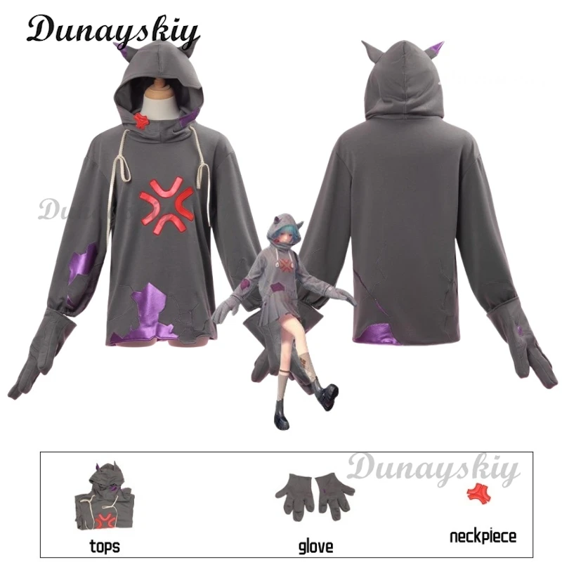 

Infinity Nikki Cosplay Cute Costume Wig Grey Hoodie Lolita Set Women Kawaii Girls Sweet Outfit Halloween Party Outfit