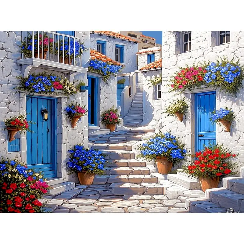 

GATYZTORY Town Paint By Numbers Handicraft Art DIY Color by Number for Beginner Scenery Classic Paint Kit Paint With Numbers