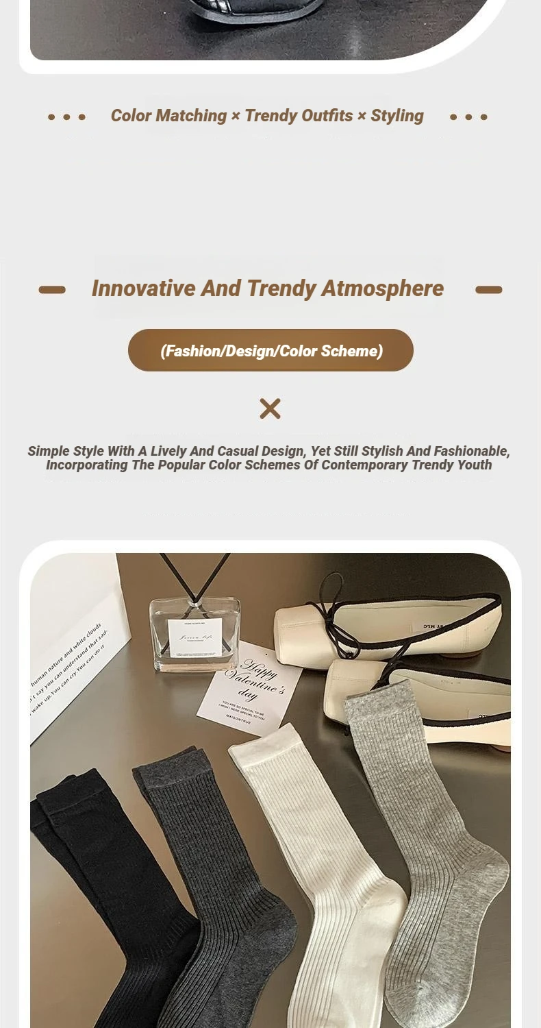 Damenmode-Socken, koreanische einfarbige, gestreifte Wadensocken, schlicht, für Frühling und Sommer, atmungsaktiv, bequem, Stapelsocken, mittelgroß bis klein – Detail 12
